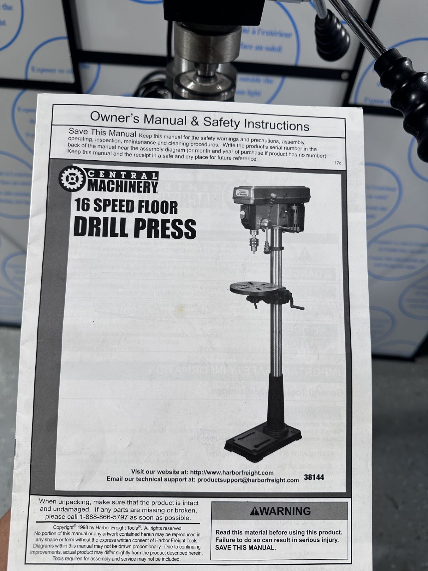 Central Machinery Floor drill press, 16 speed - 13" - Floor drill press, per customer excellent - Image 4 of 4