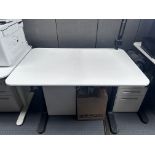 (5) Desks, 48" x 32" x 23"-33", per customer good-fully functional