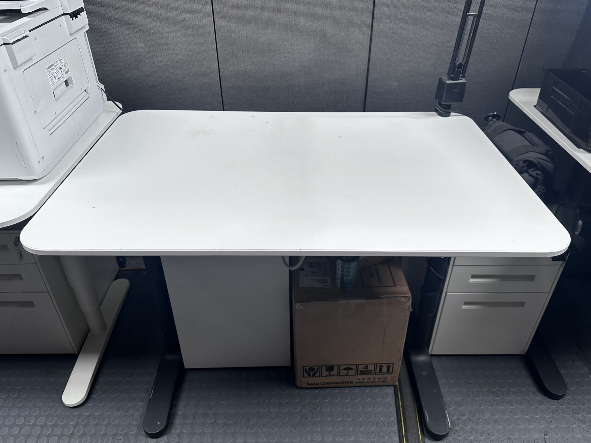 (5) Desks, 48" x 32" x 23"-33", per customer good-fully functional