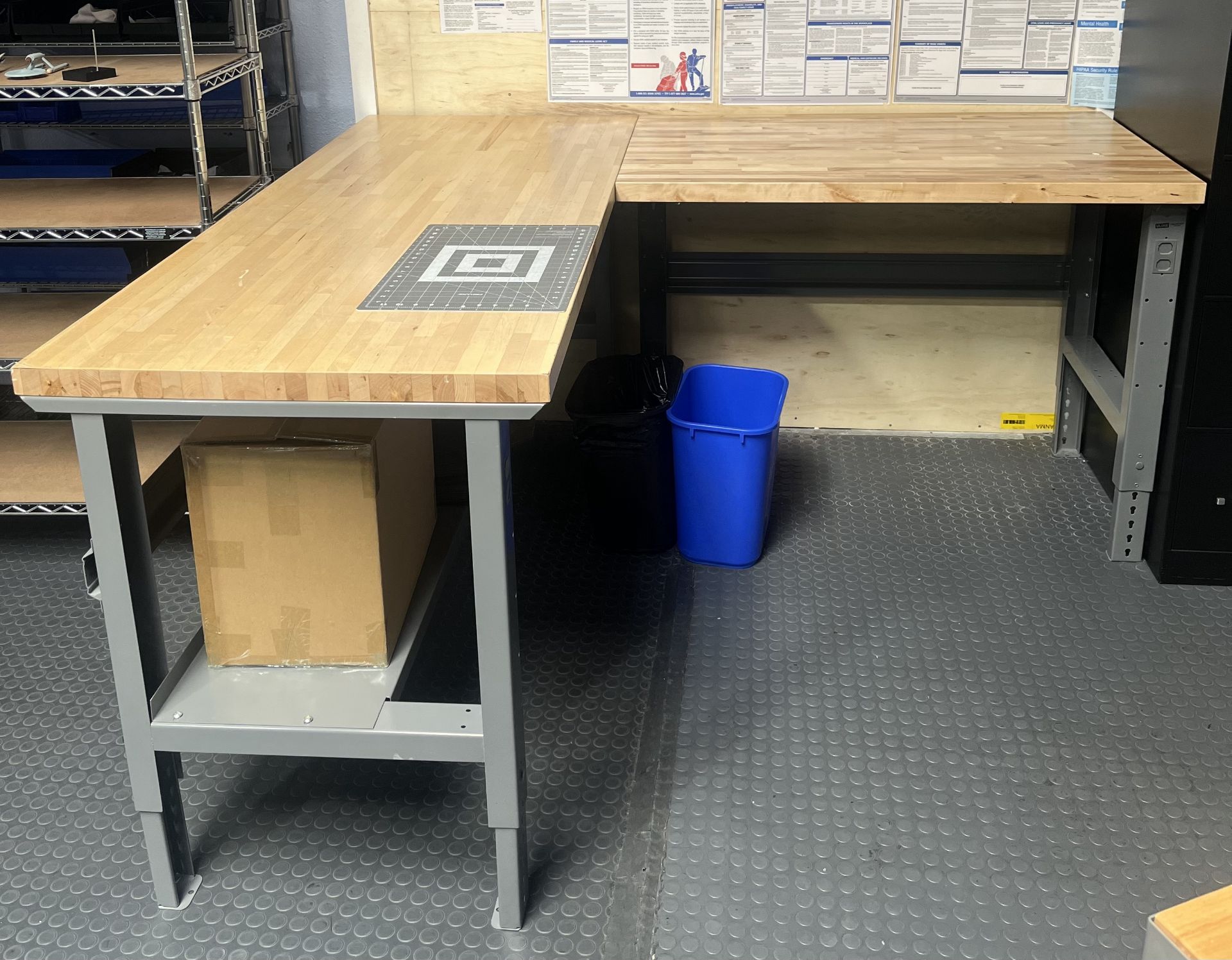 Uline H-9628, L-shaped workbench, per customer excellent condition - Image 3 of 4