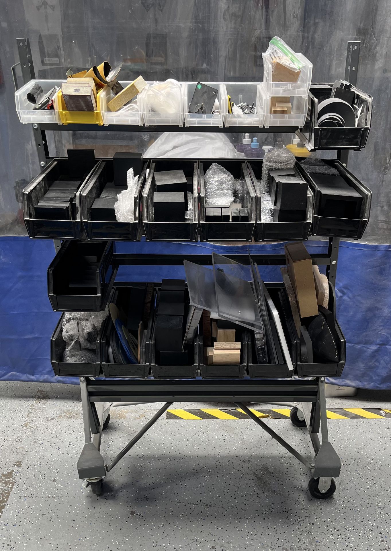 Uline H-1488, Standard Mobile Stackable Bin Organizer - 36 x 58", per customer good condition