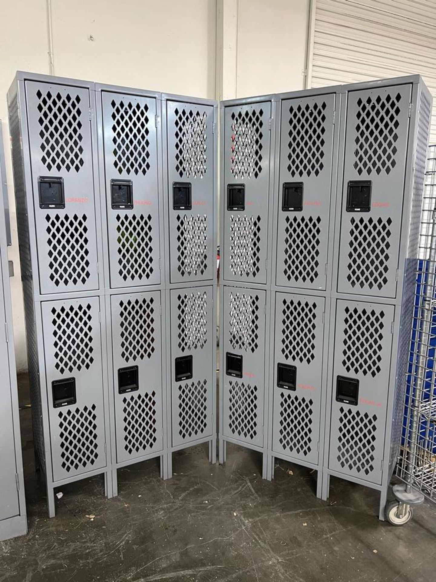 (2) Uline 6 Station Lockers