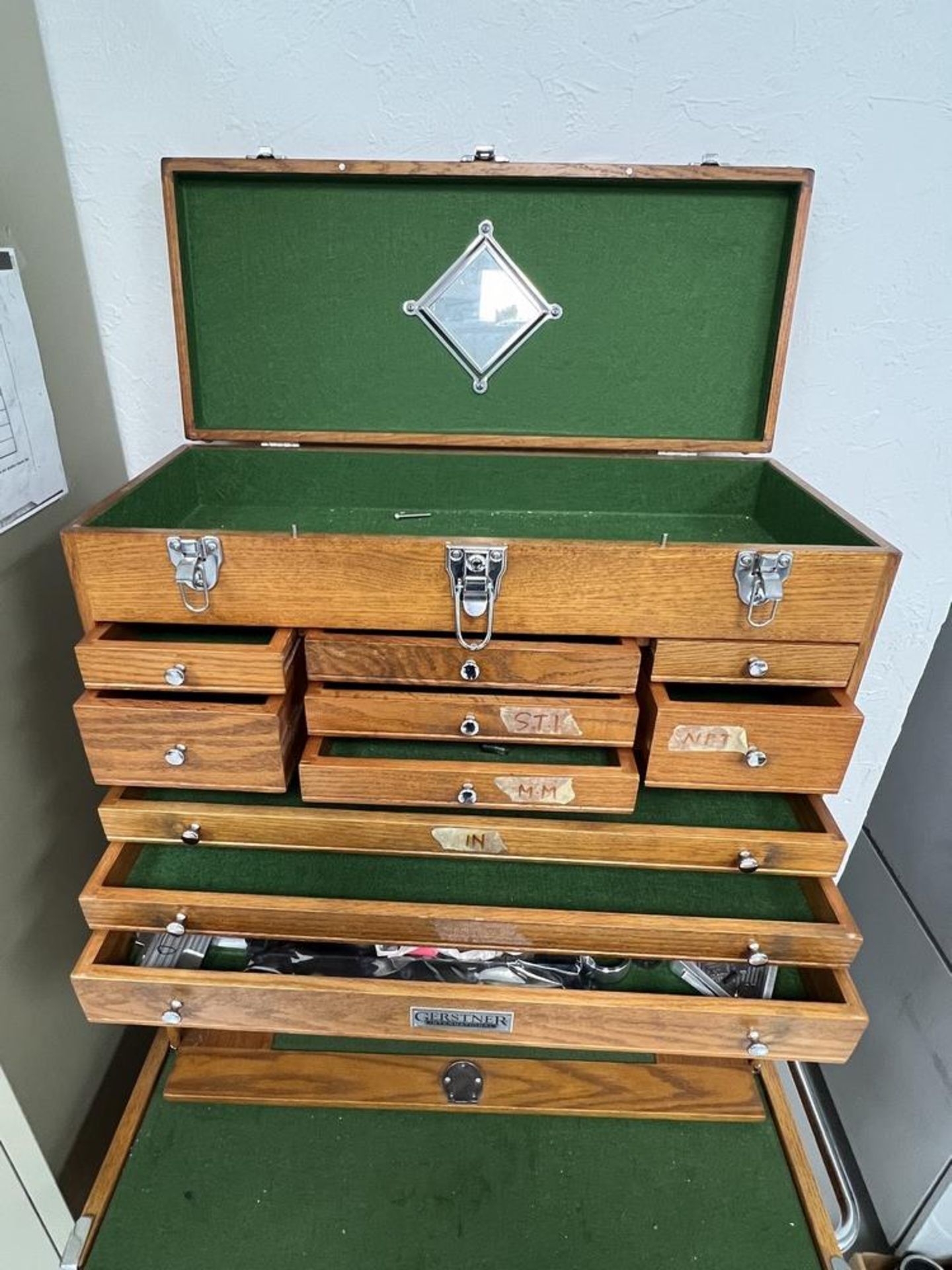Gerstner International Felted Wood Rolling Machinist Tool Box, 6 Drawer Base With 2 Additional - Bild 6 aus 8