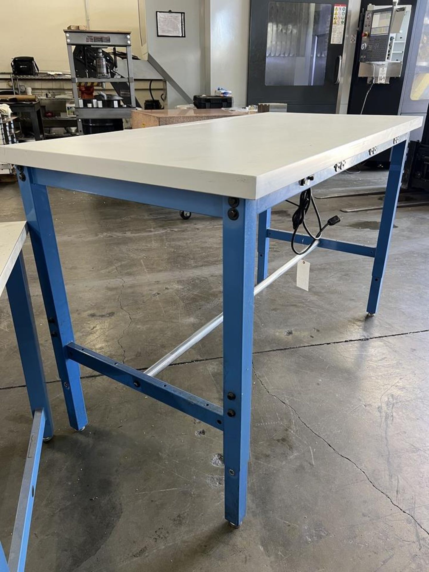 Global Industrial Adjustable Shop Table 60" x 30" x 38" With Built In Power Strip - Image 3 of 4