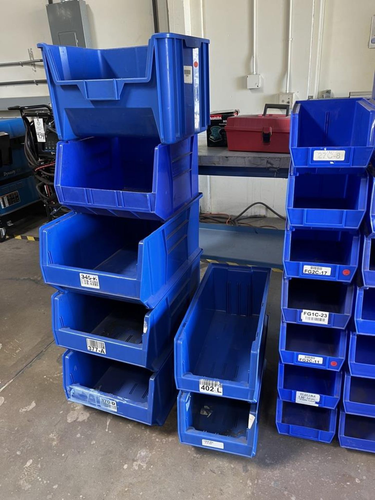 Various Size Blue Plastic Organizing Bins - Image 3 of 4