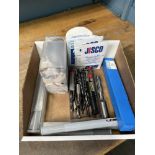 Box of Various Size End Mills, Reamers & Drills