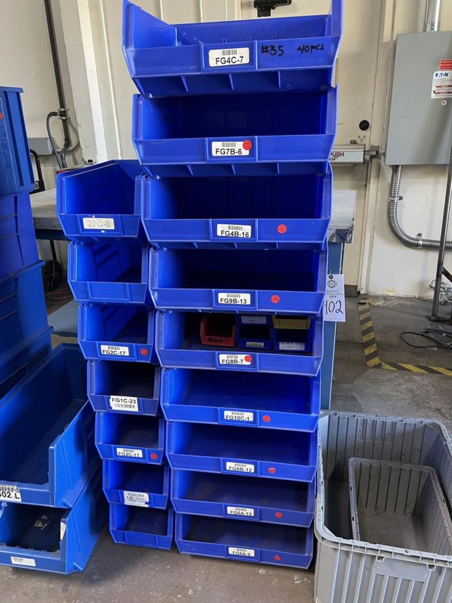 Various Size Blue Plastic Organizing Bins - Image 2 of 4