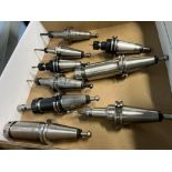 (9) CAT 40 Collet Style Holders Various Sizes, Techniks & Others