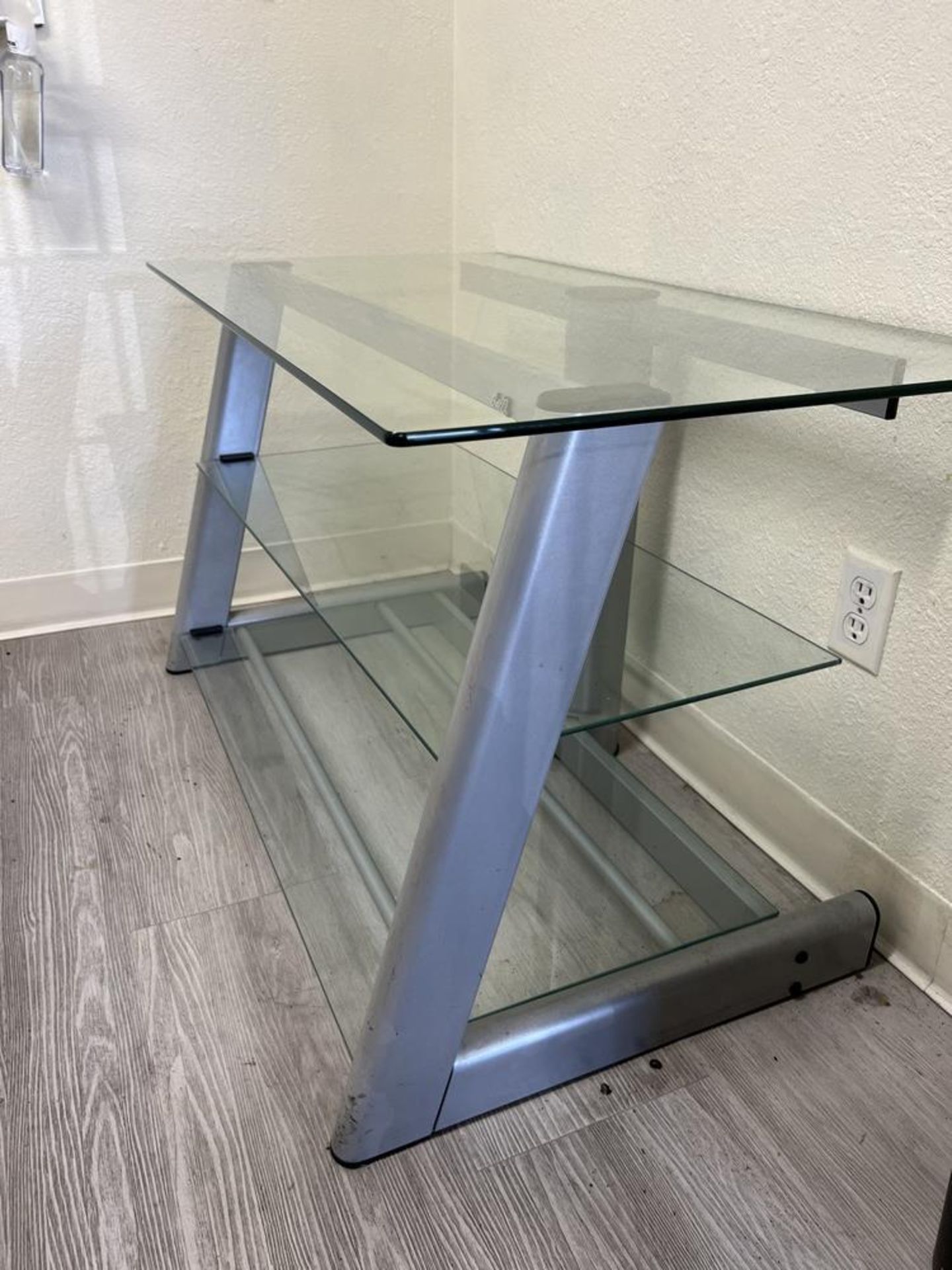 3 Tier Glass Entertainment Center 41" x 21" x 24" - Image 3 of 3