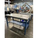 Global Industrial Adjustable Work Table With Magnificaliber Light & Cat 50 Tool Keys