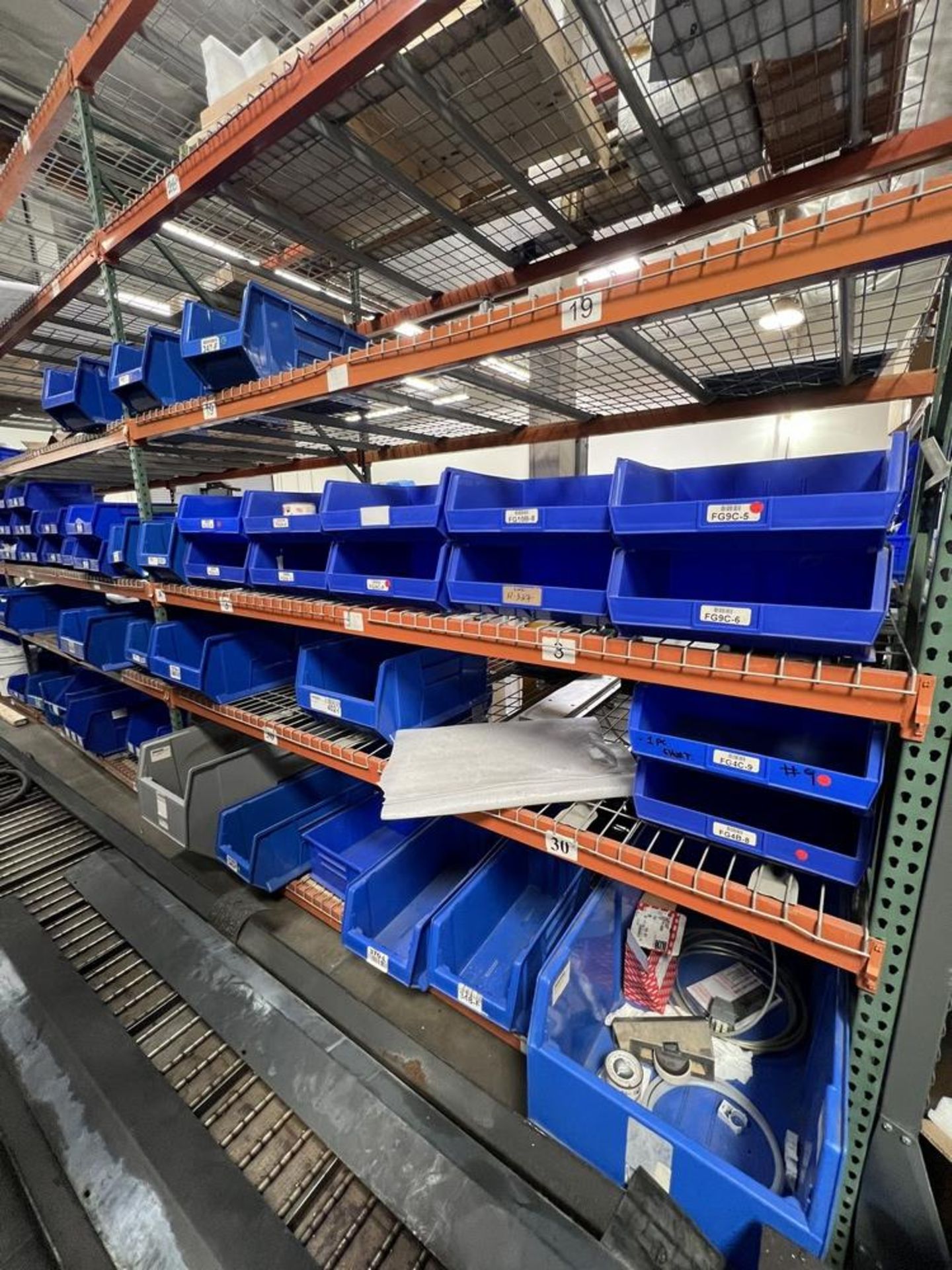 Blue Organizer Bars With Misc Hardware on Pallet Rack (Blue Bins Only( - Image 14 of 14