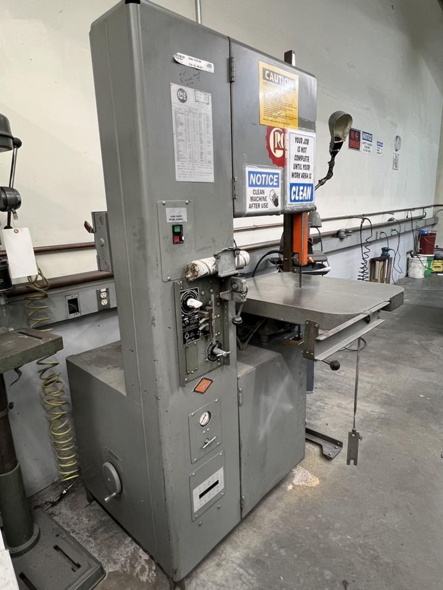 1972 Grob Inc Band Saw Model 4V-18, SN 1504, Saw Blade 12'6" x 1/2" x .025" With Extra Blade - Image 4 of 11