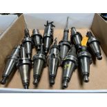 (12) Various Make BT-40 Tool Holders Collet & Boring Bar