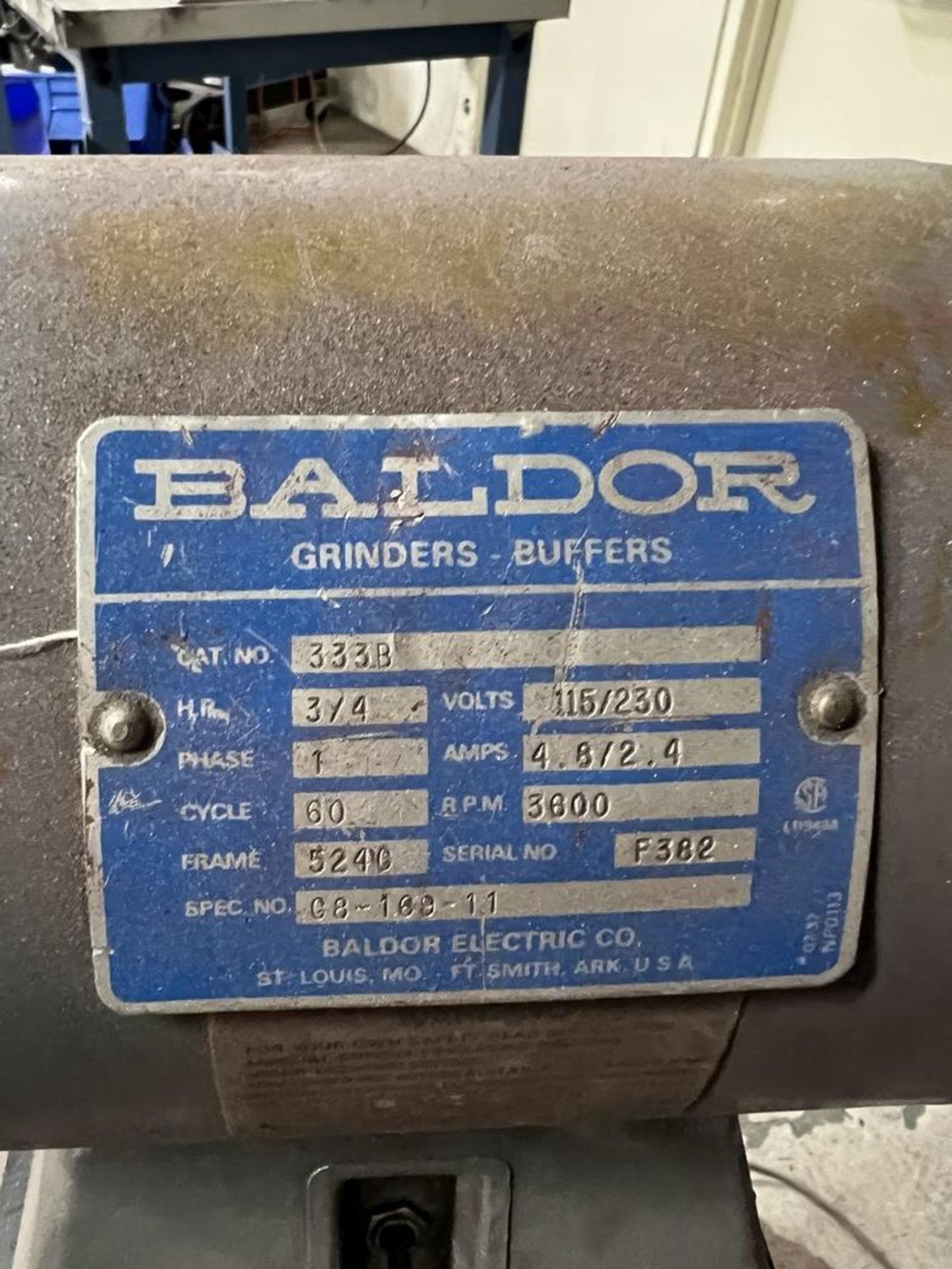 Baldor Buffer/Grinder on Stand 3/4 HP - Image 3 of 5