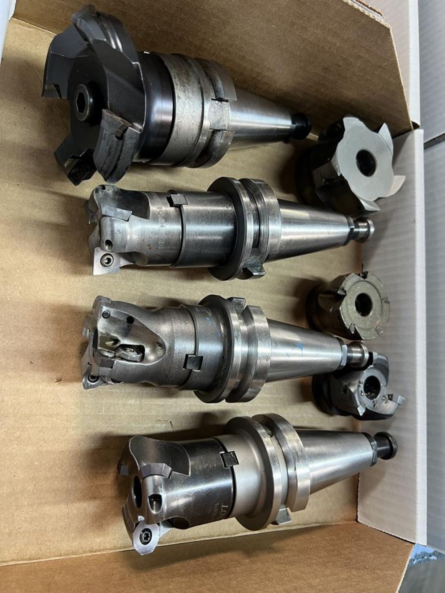 (4) BT-40 Shell Mill Holders With Tooling