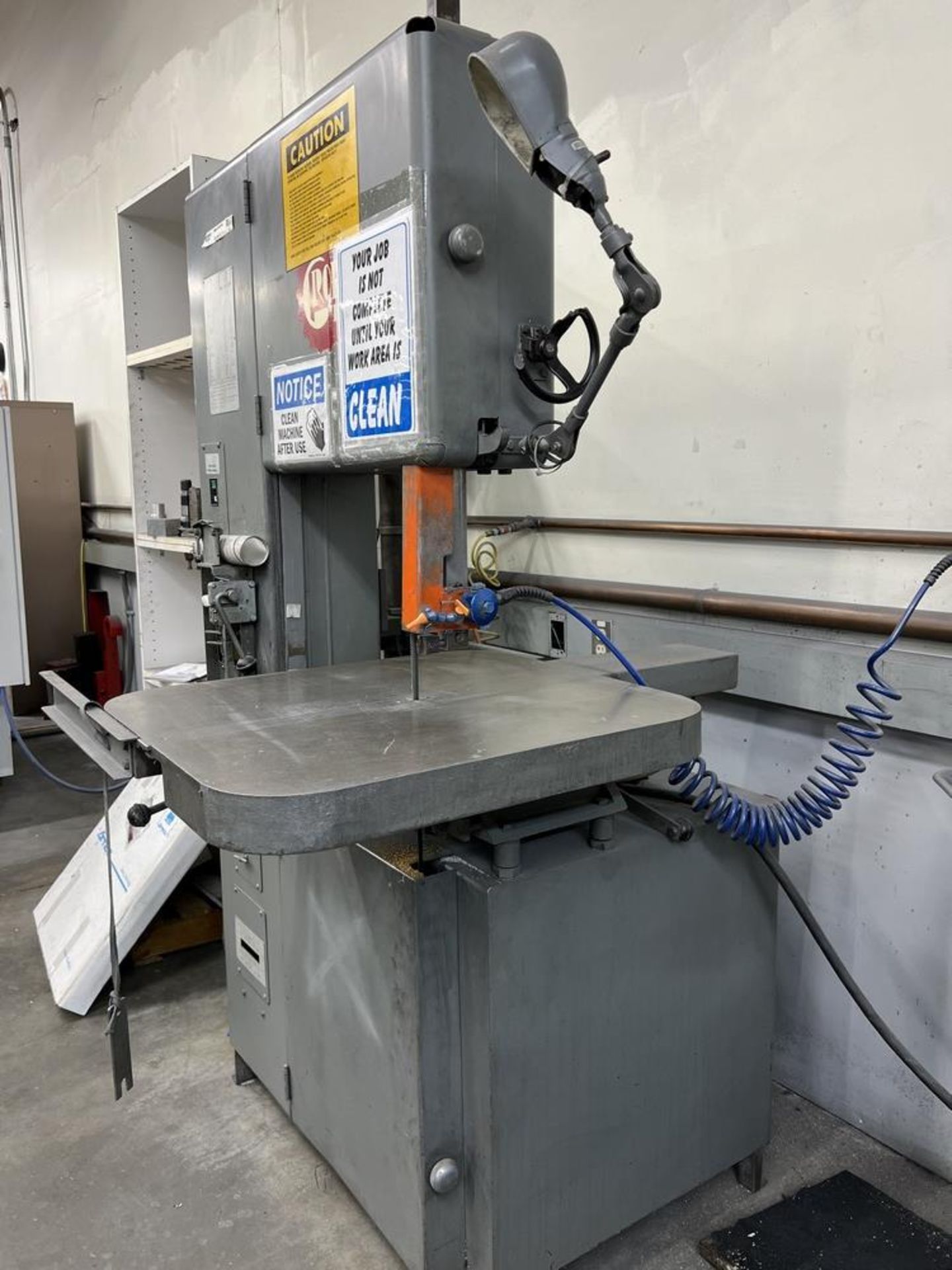 1972 Grob Inc Band Saw Model 4V-18, SN 1504, Saw Blade 12'6" x 1/2" x .025" With Extra Blade - Image 6 of 11