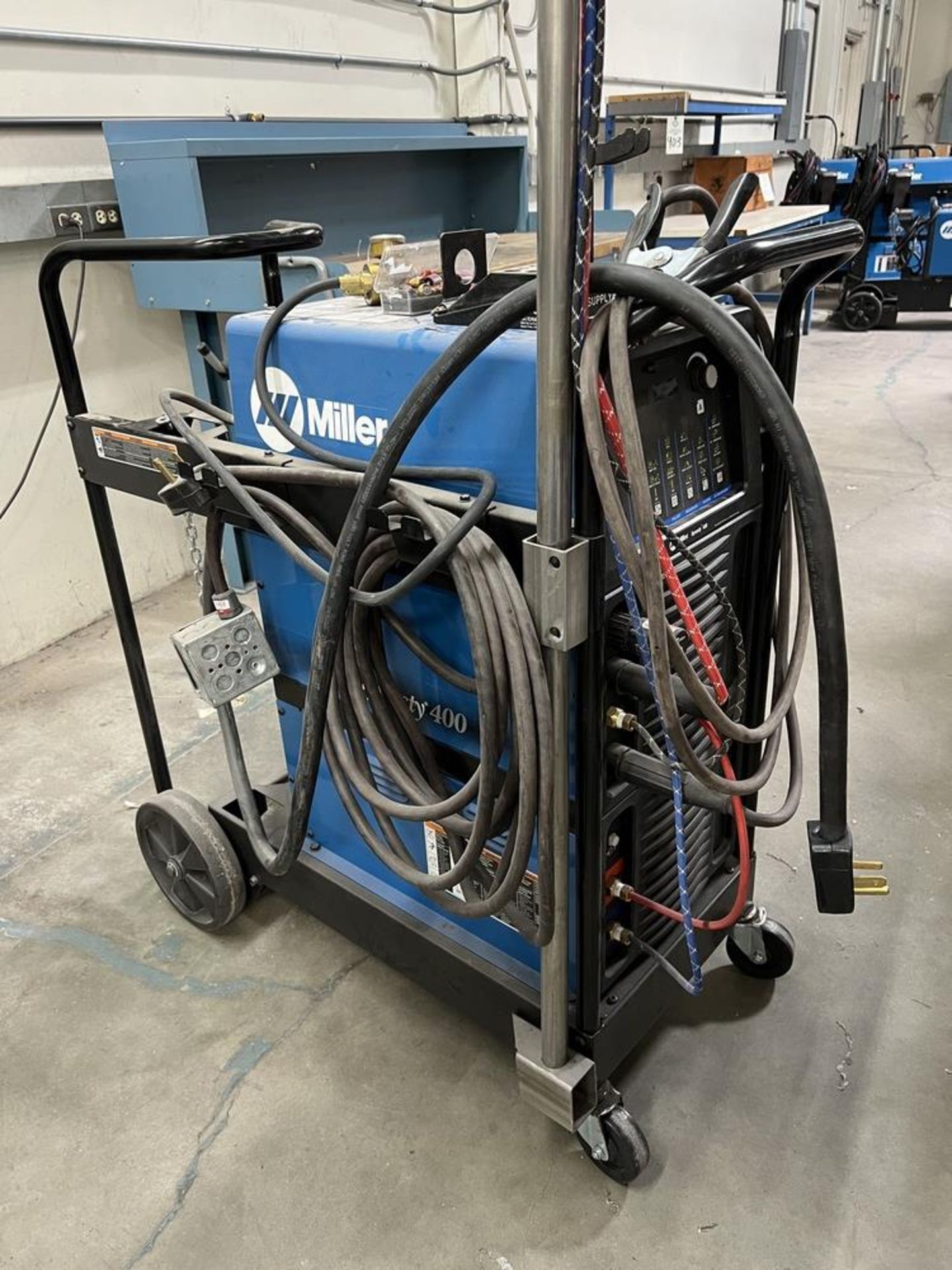 Miller Dynasty 400 With Replacement Tips & Welding Gun on Rolling Cart (No Tank Included) With - Image 6 of 12