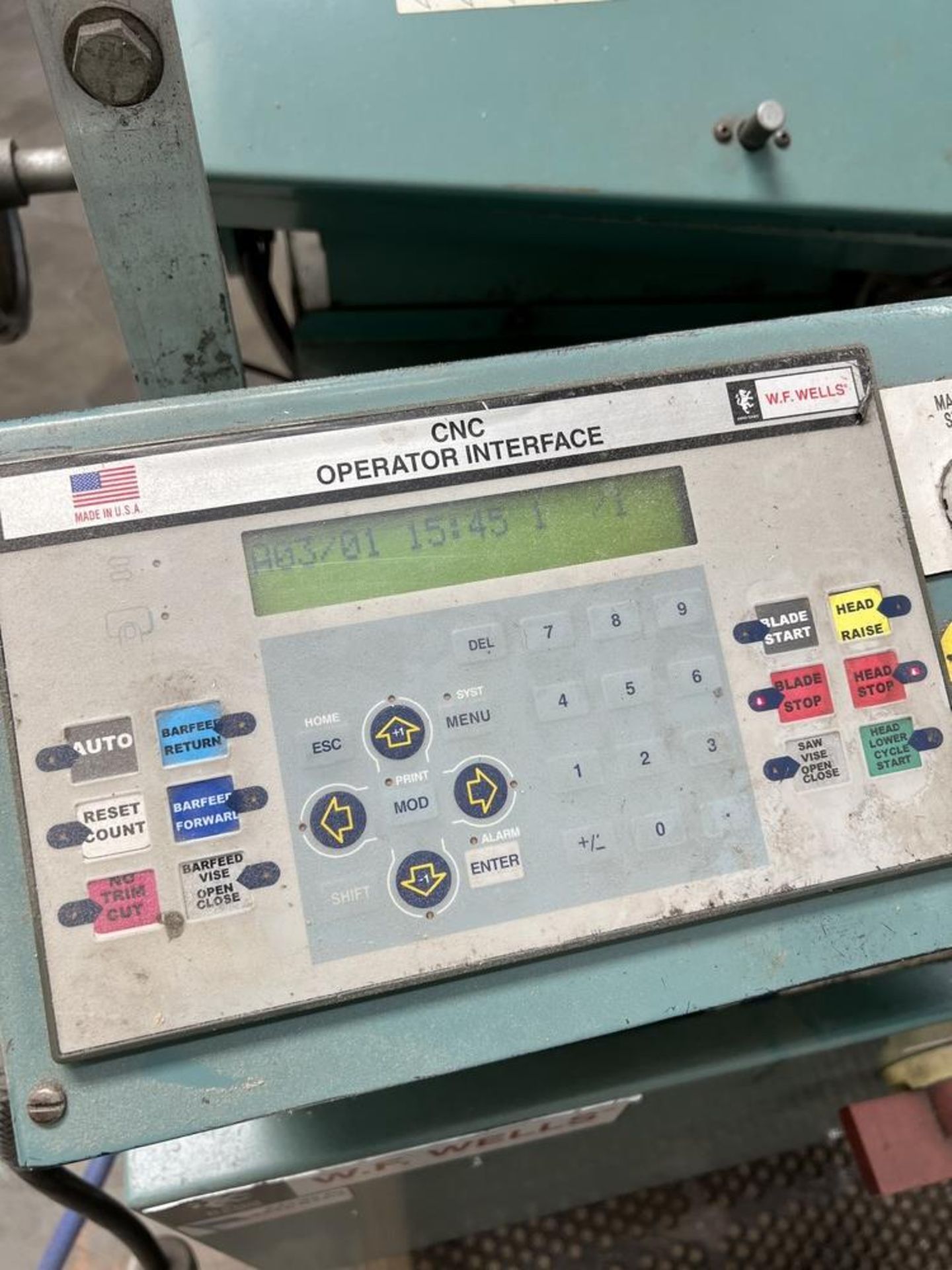 2008 W.F. Wells CNC Horizontal Band Saw Model W-914ACNC. Blade Size 1" x .035" x 11'6" Auto Feed, - Image 2 of 19