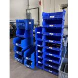 Various Size Blue Plastic Organizing Bins