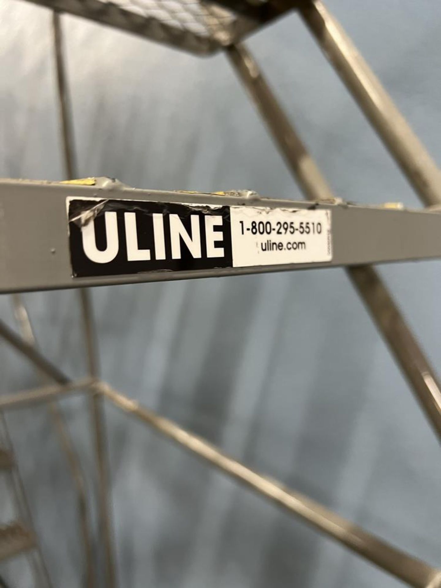 Uline Rolling Shop Step Ladder, 450 lb Capacity, Max Height 142", Top Step at 100" - Image 3 of 5