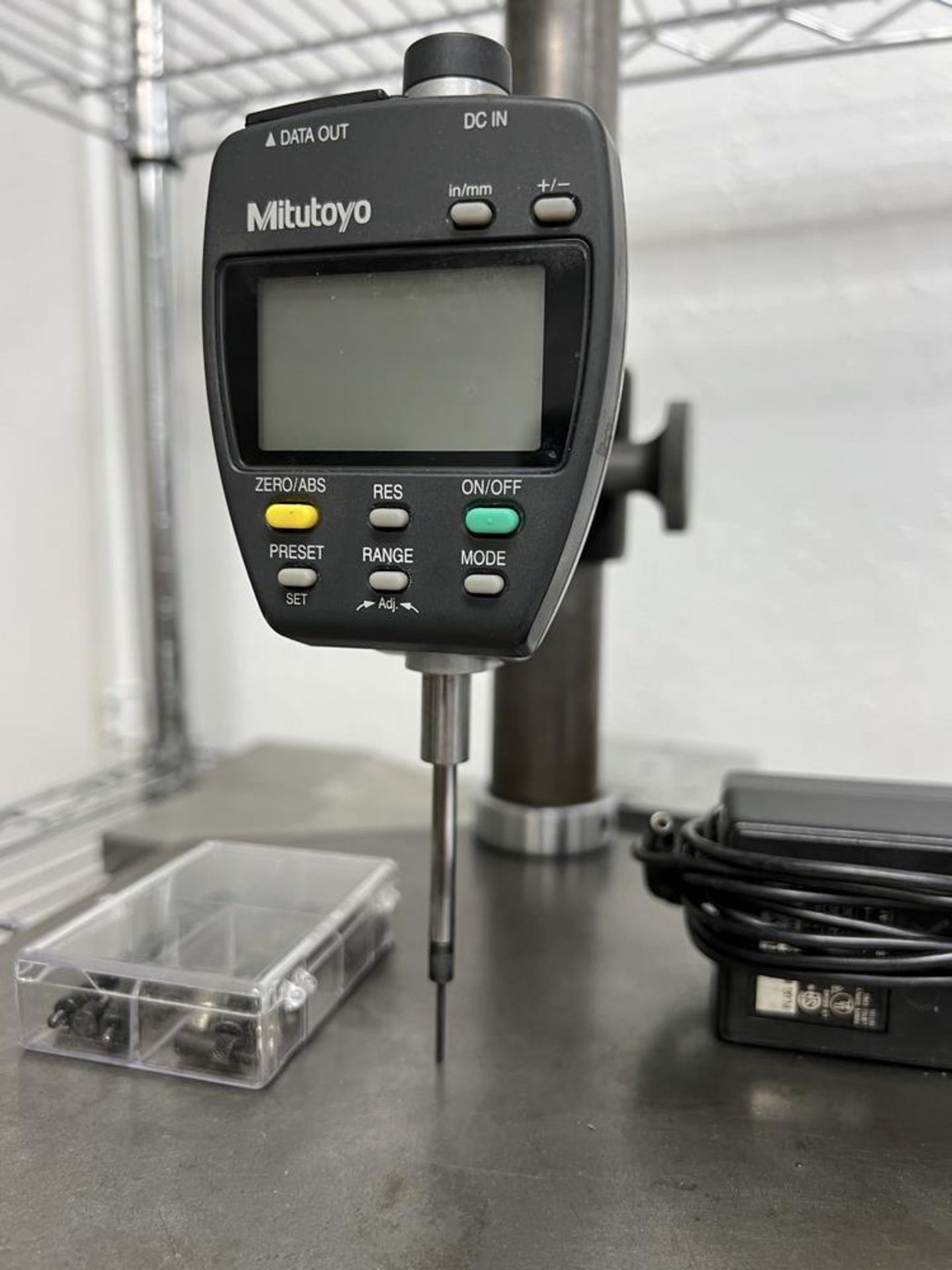 Mitutoyo Digital Drop Dial Indicator on Inspection Stand # ID-F125E With Power Supply & Additional - Image 2 of 5