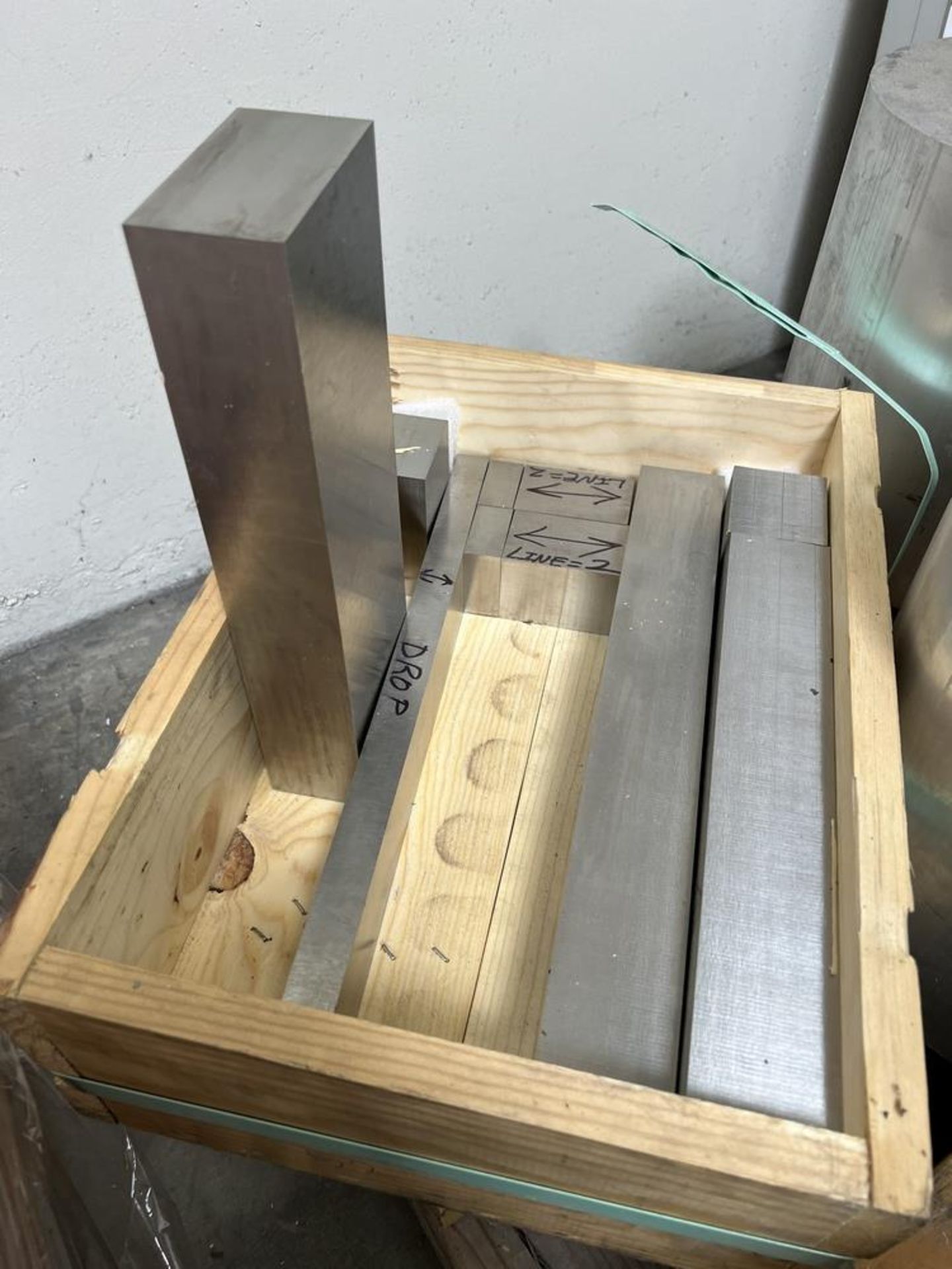 Wooden Crate With Various Titanium Blocks