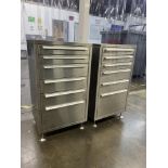 (2) Stainless Steel 6 Drawer Cabinets 21" x 17" x 38"