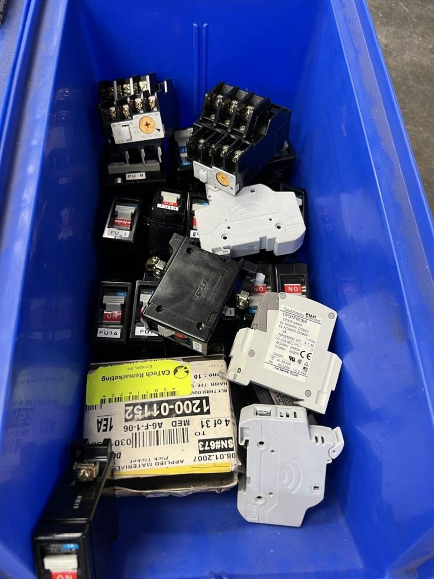 (2) Plastic Bins With Various Electrical Circuit Breakers, Magnetic Contactor (Auxiliary Relay' - Image 2 of 10