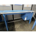 Heavy Duty Global Industrial Work Table With Cabinet and Power Supply 5' x 30" x 36"