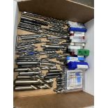Box of Various Taps, Drills, Rounding End Mills & Others