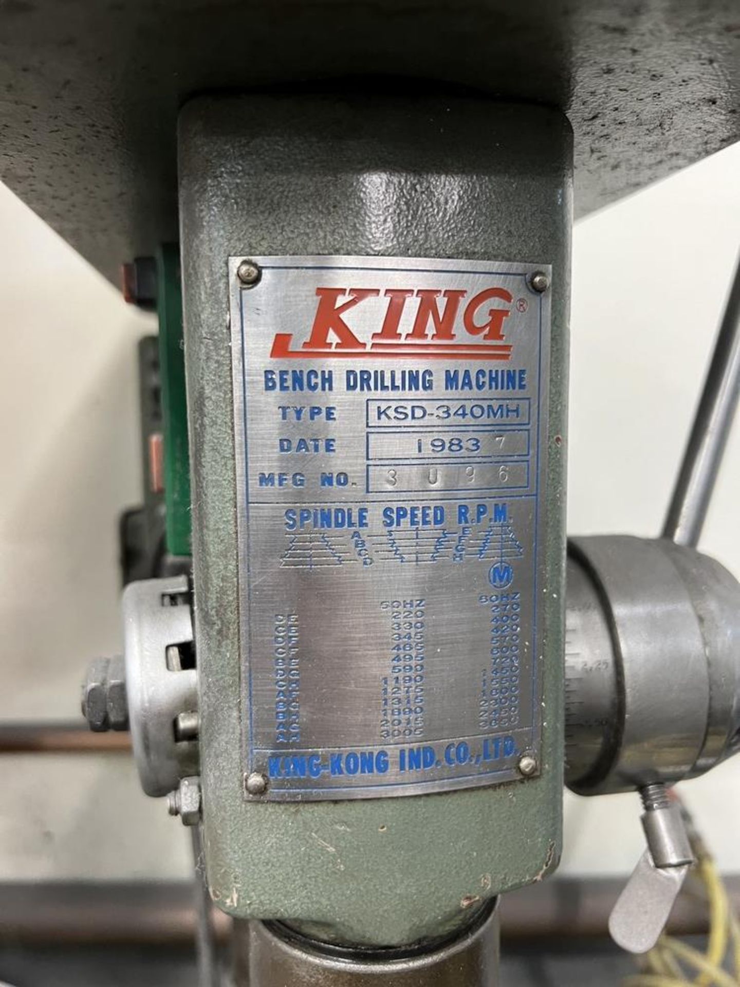 1983 King Bench Drilling Machine KSD-340MH With Tapmatic 50X Tapping Head - Image 4 of 7