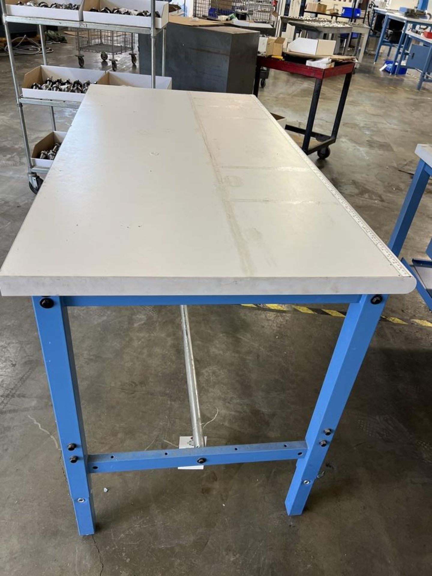 Global Industrial Adjustable Shop Table 60" x 30" x 38" With Built In Power Strip - Image 2 of 4
