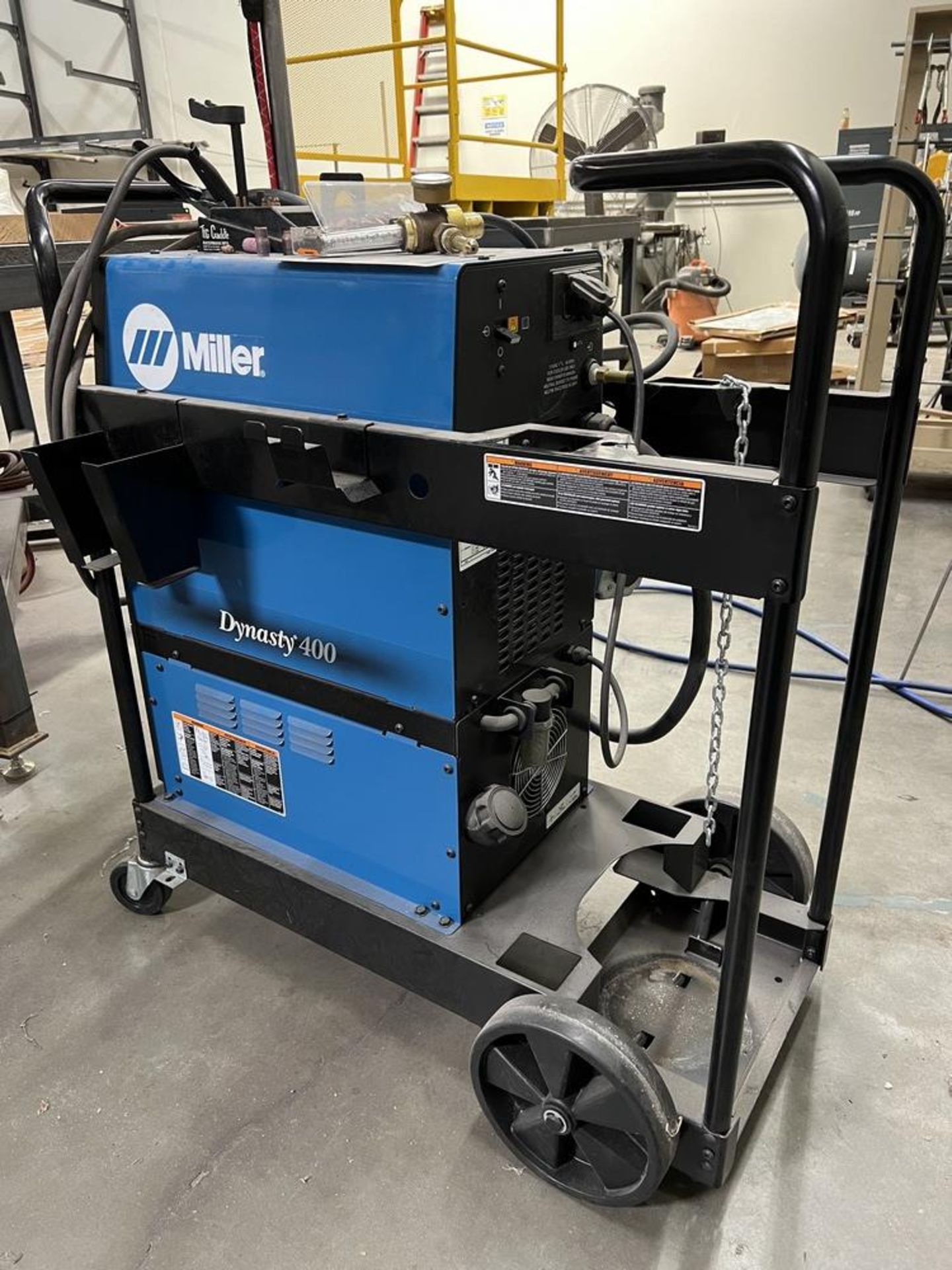 Miller Dynasty 400 With Replacement Tips & Welding Gun on Rolling Cart (No Tank Included) With - Image 12 of 12