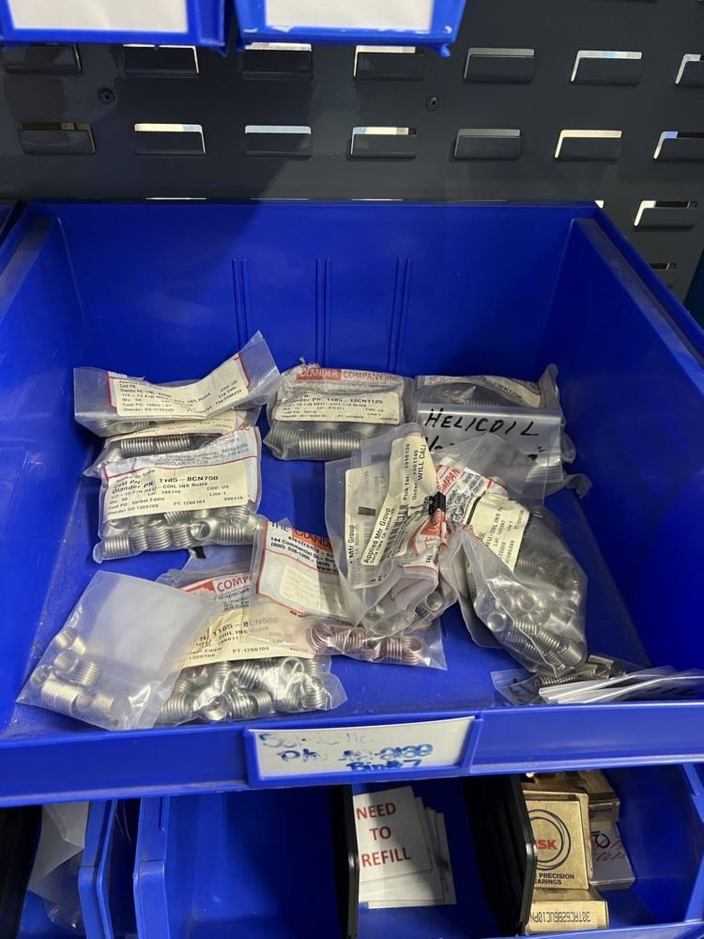 Large Bin Organizer Full of Various Size Helicoils, Dowel Pins, Heicoil Installation Tools, - Image 11 of 13