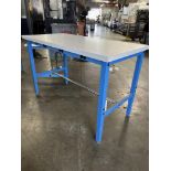 Global Industrial Adjustable Shop Table 60" x 30" x 38" With Built In Power Strip