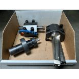 (3) Haas Tool Holders, (2) Boring Bar & (1) Collet Holder With Thru Coolant Drill