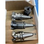 (3) BT-40 Shell Mill Holders With Tooling