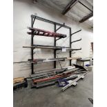 Large 5 Tier Material Rack 143" x 48" x 168" With Material, Large Aluminum Rounds, SS, Steel