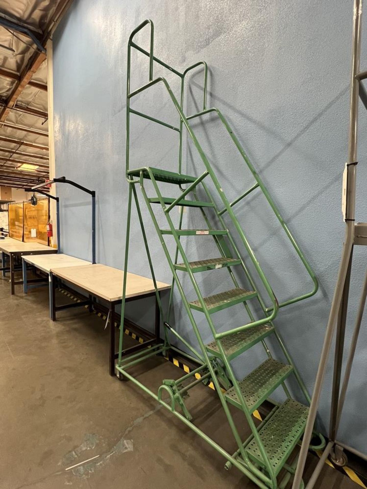 Rolling Step Ladder 6 1/2' Height on Top Step 120" Max Height - Image 2 of 2