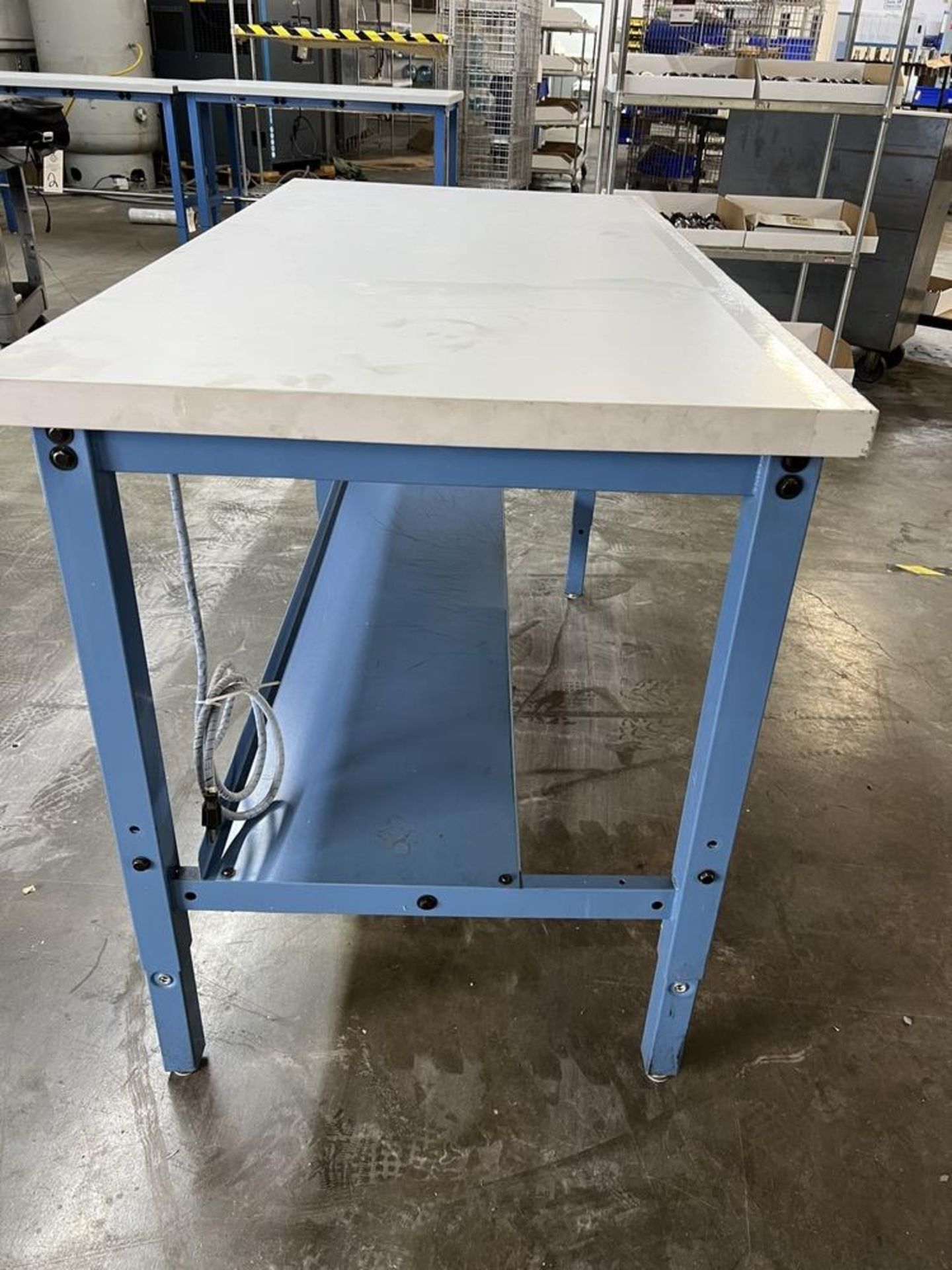 Global Industrial Adjustable Work Table With Power Strip 60" x 30" x 30" - Image 3 of 5