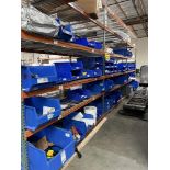 Blue Organizer Bars With Misc Hardware on Pallet Rack (Blue Bins Only(