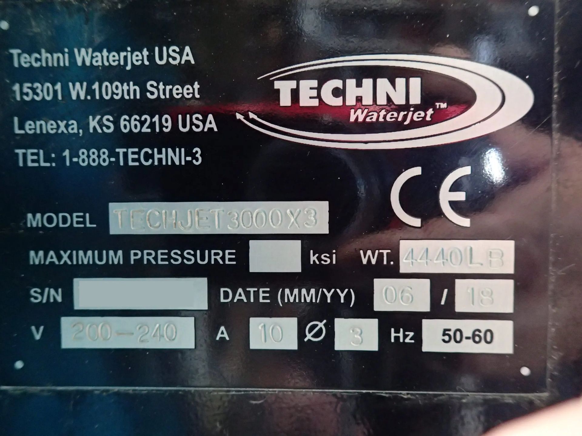2018 Techni TJ3000-X3, 5.2' x 10.3' CNC Waterjet - Image 8 of 14