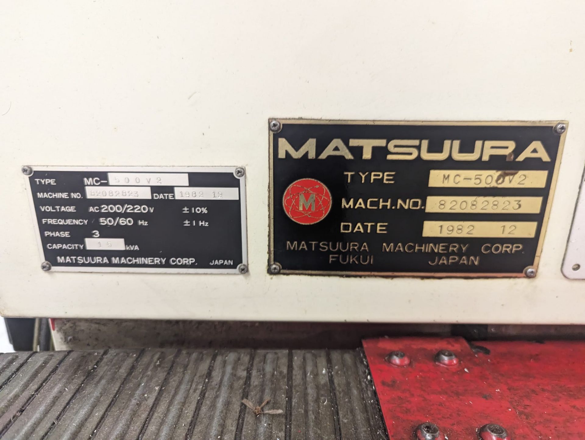 1982 Matsuura MC500V2 CNC Vertical Machining Center - Image 10 of 11
