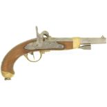 Perkussionspistole, französisch, Mod. 1822 Tbis, Kal. 17.6mm