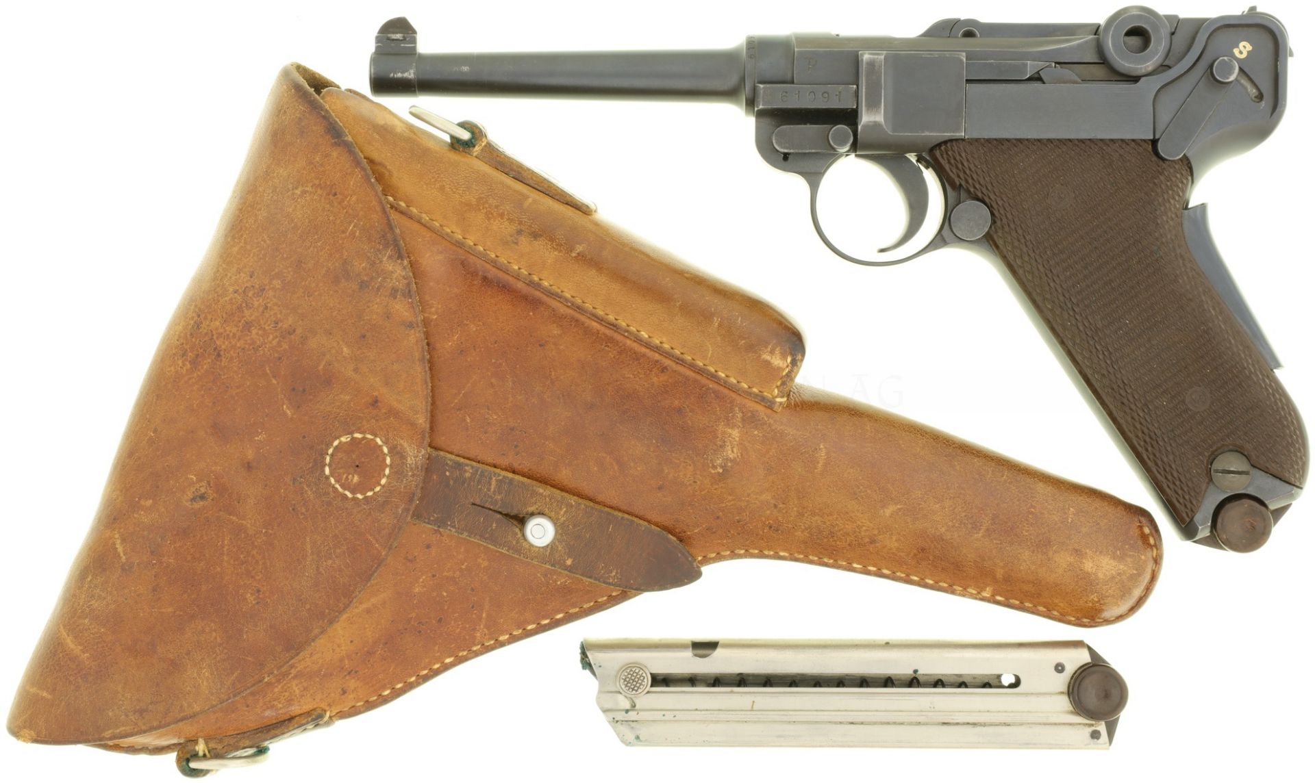 Pistole, W+F Bern, Parabellum, 06/29, Kal. 7.65mmP