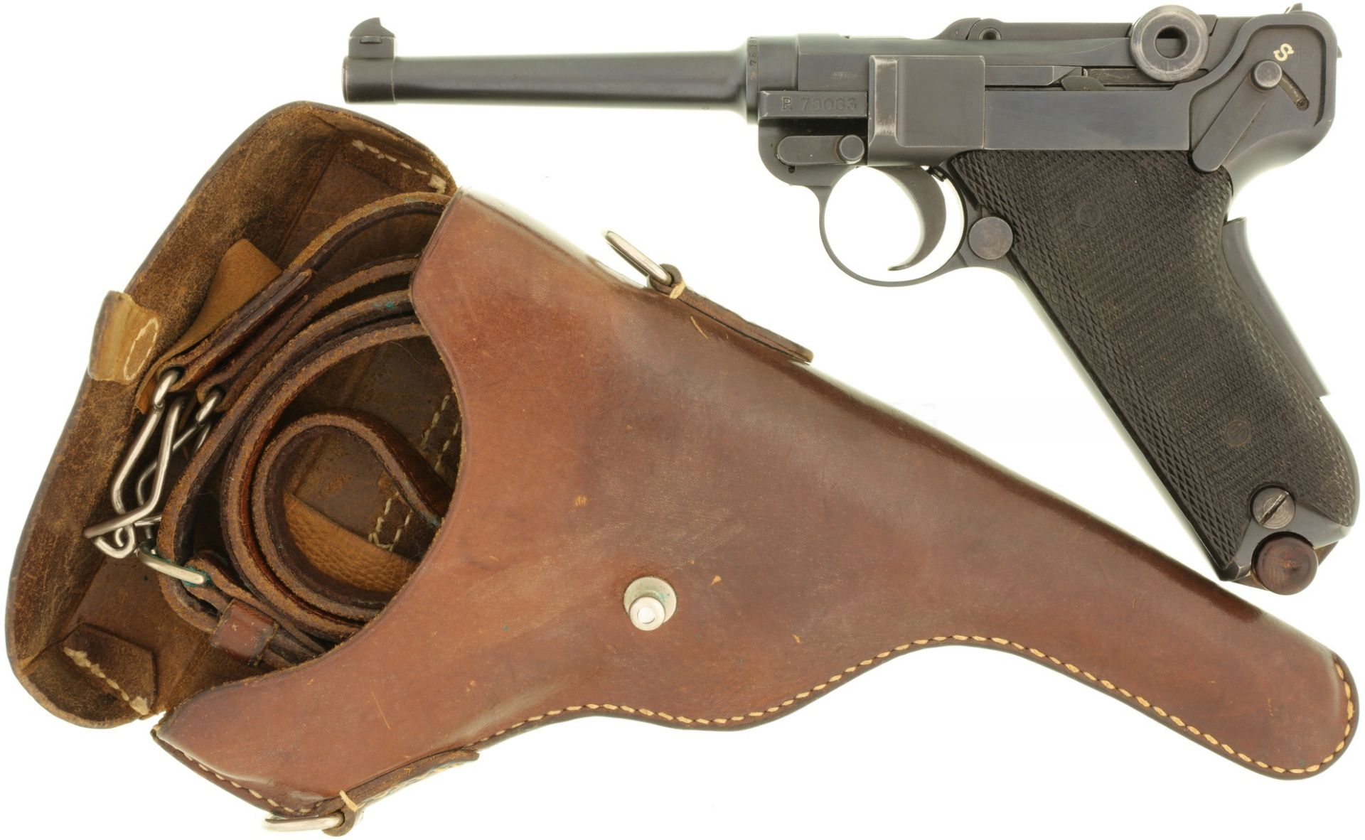 Pistole, W+F Bern, Parabellum 06/29 Commercial, Kal. 7.65mmP