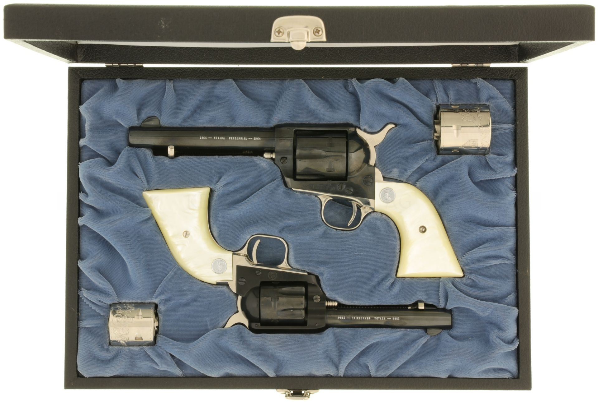 Konvolut von 2 Colt SAA-Revolvern, Nevada Centennial, 1864-1964, Kal. .45LC/.22LR
