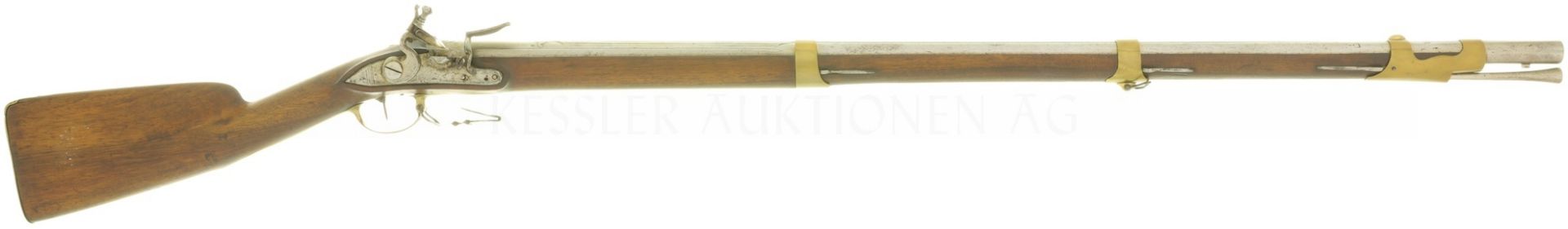 Steinschlossbüchse, deutsch um 1740, Offizierswaffe?, Kal. 17.6mm