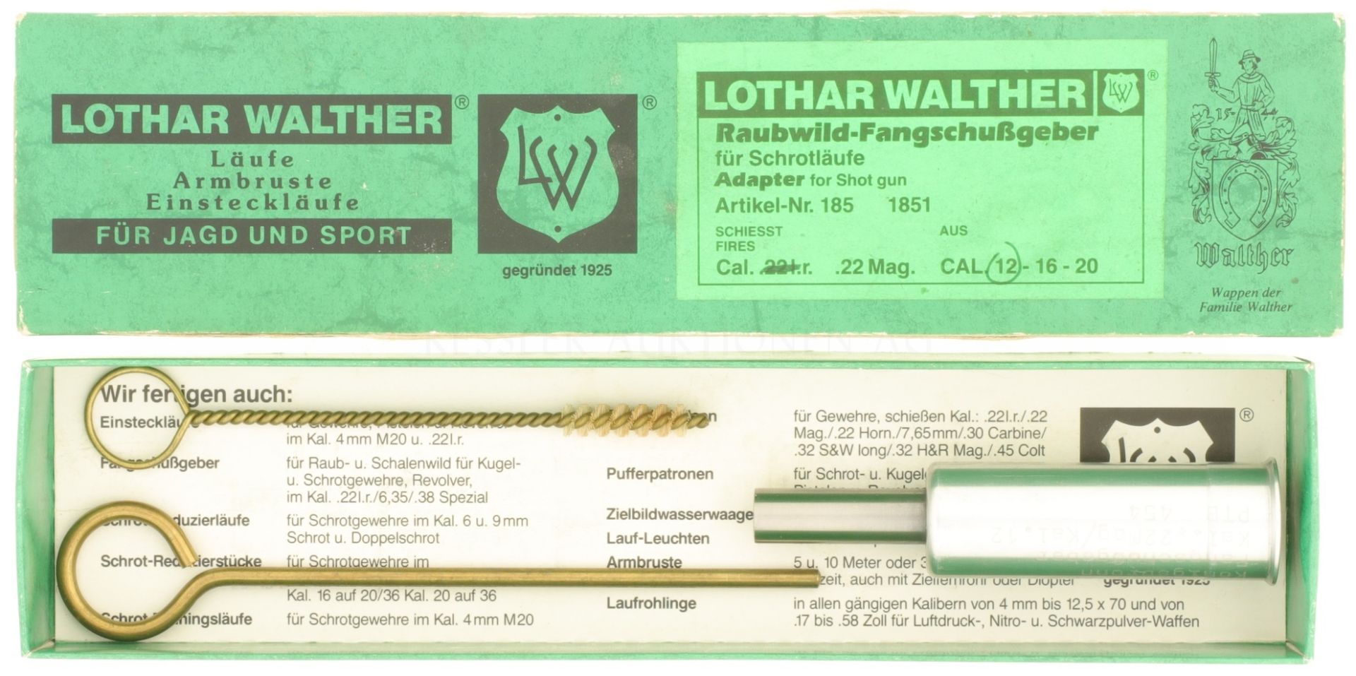 Raubwild-Fangschussgeber, Lothar Walther, Kal. .22Mag. aus Kal. 12