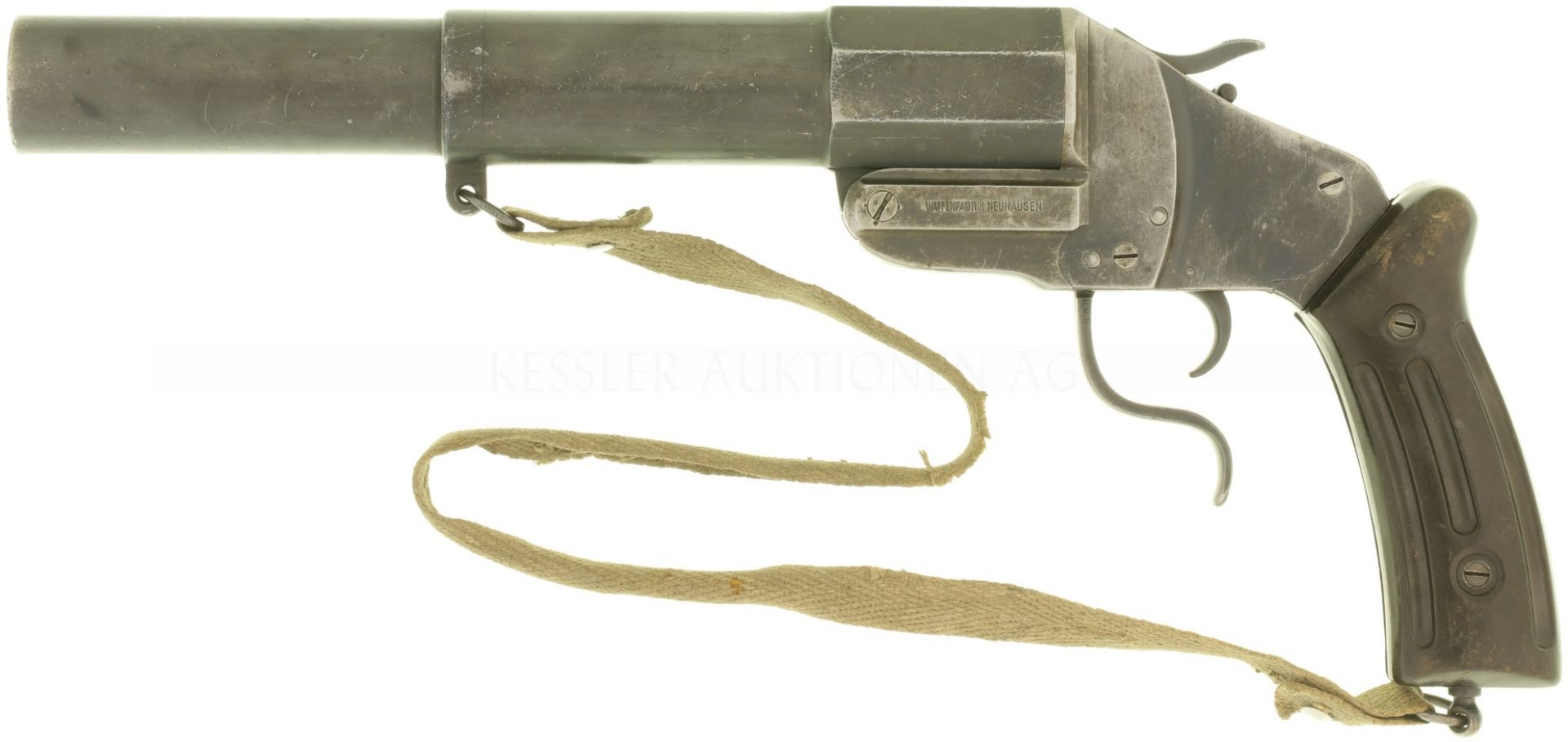 Leuchtpistole, Waffenfabrik Neuhausen, Raketenpistole RP 17/38, 2. Modell, Kal. 34mm